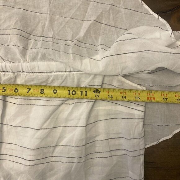 Worth Off The Shoulder Blouse Size white blouse subtle striped summer edwardian - Picture 3 of 8